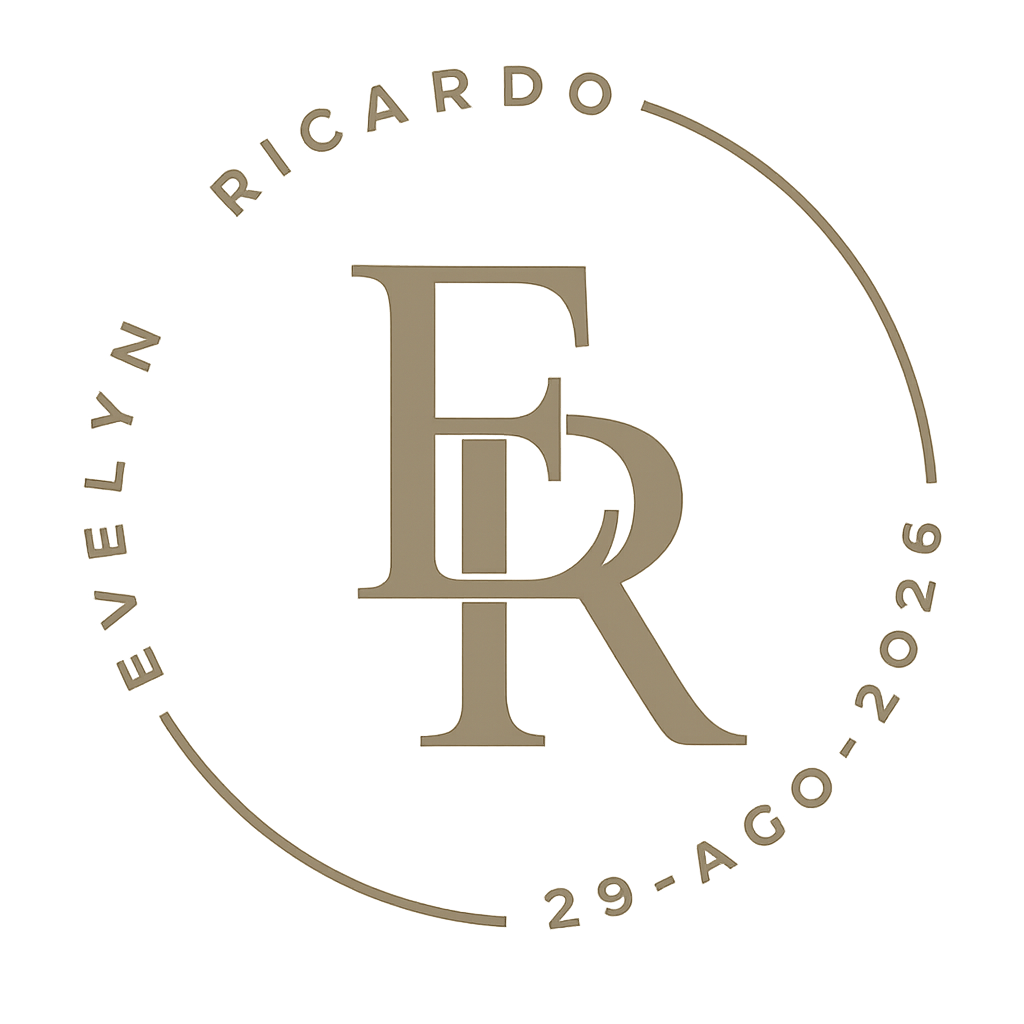 Iniciales de Evelyn y Ricardo